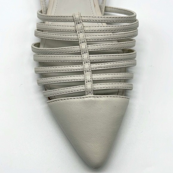 Marc Fisher - Abra  Leather Fisherman White / Gray Closed Toe Flats Size 8 - Picture 4 of 14